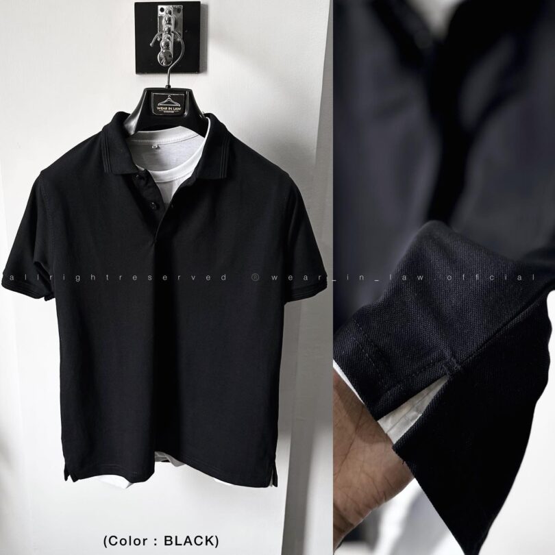 Black Basic polo shirt