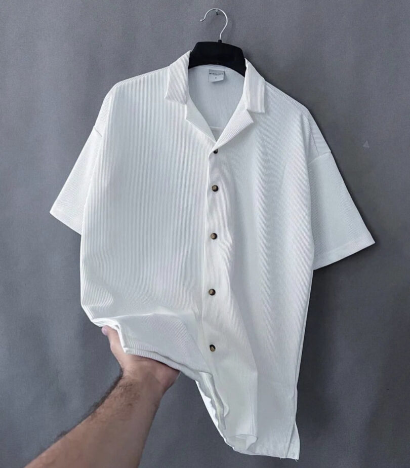 Men luxury oversize cuban collar shirt - Image 2