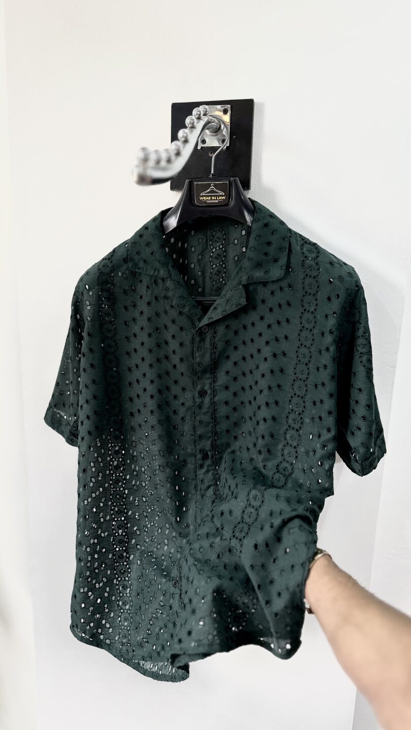 Crochet deep chickan-kari shirt