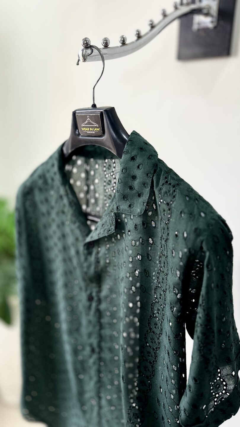 Crochet deep chickan-kari shirt - Image 3