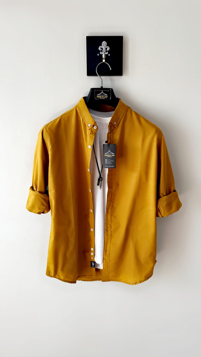 Plain mustard shemrey casual shirt