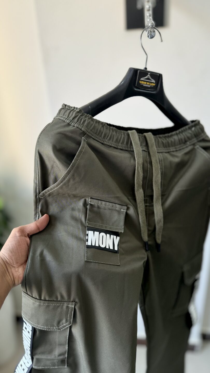 Olive Baggy fashion stripe cargo - Image 3