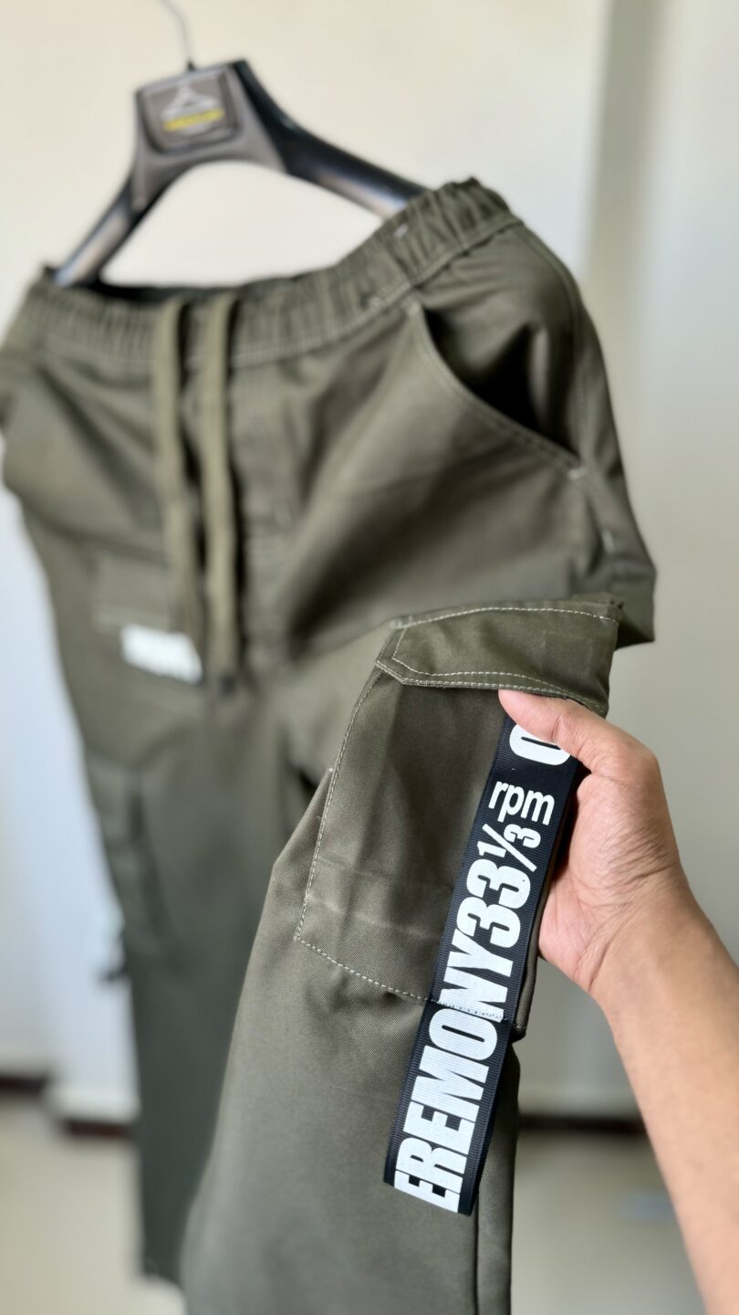 Olive Baggy fashion stripe cargo - Image 2