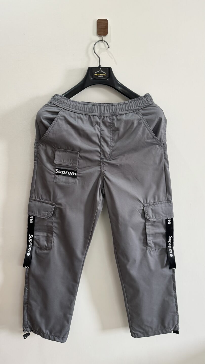 Grey Baggy fashion stripe cargo