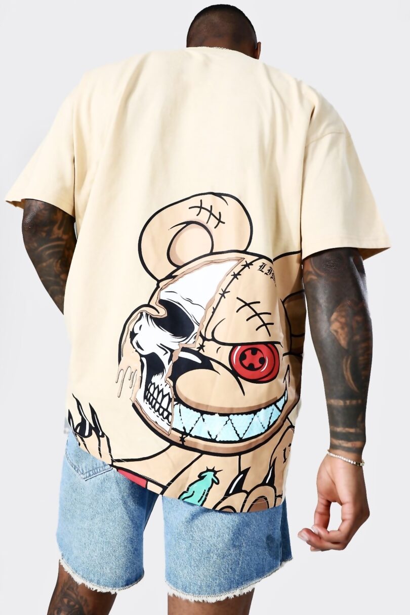 Scary teddy bedge oversize tshirt