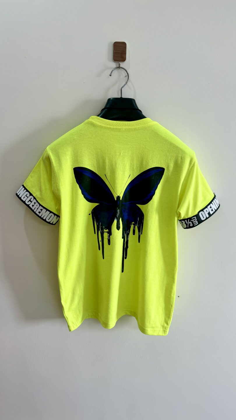 Neon green butterfly graphic tshirt