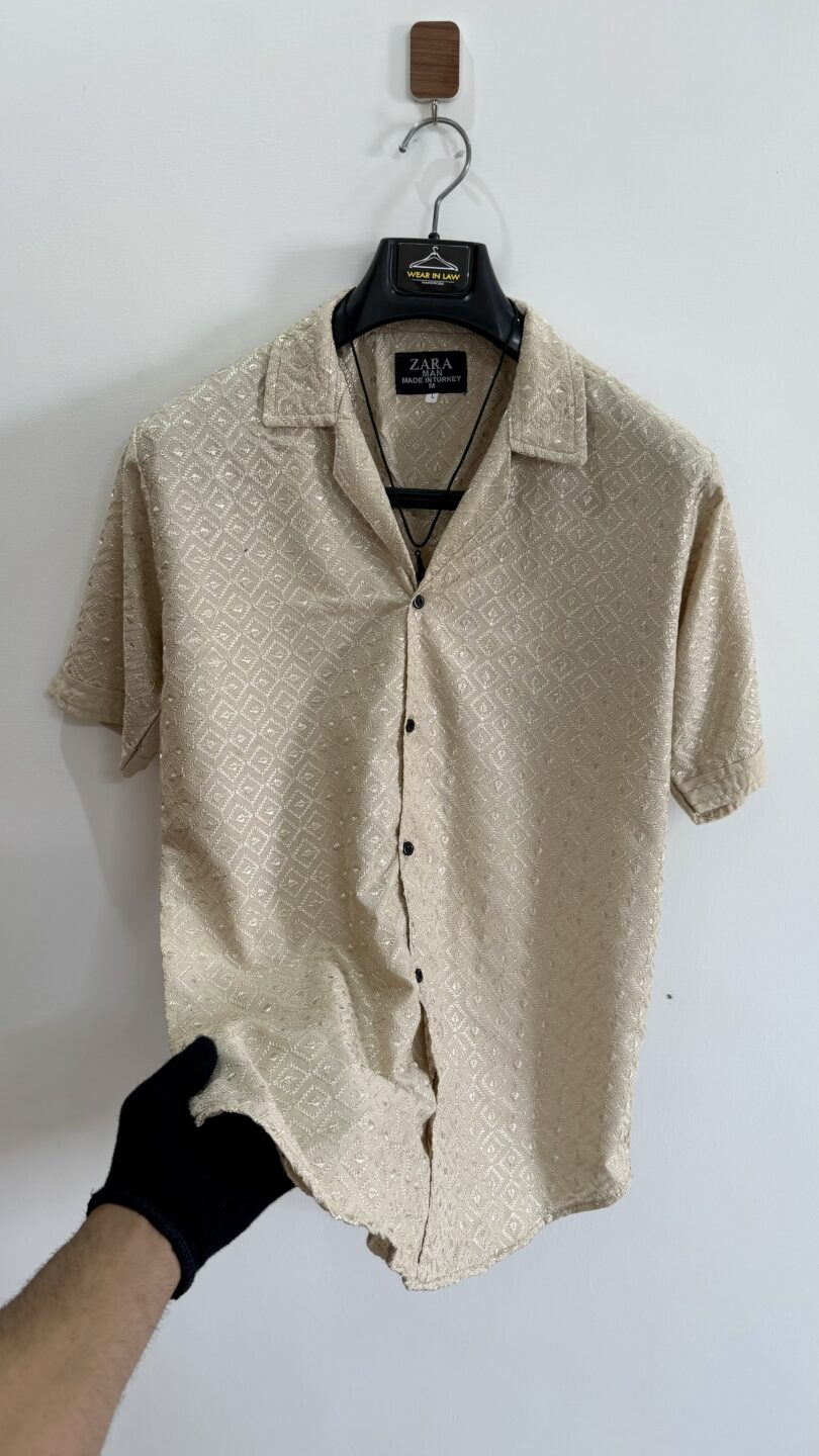Embossed karhi skin chickan kari shirt