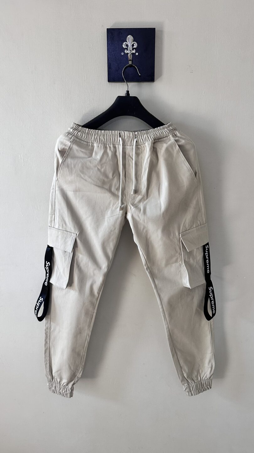 Mens off-white premium supreme strip cargo trouser