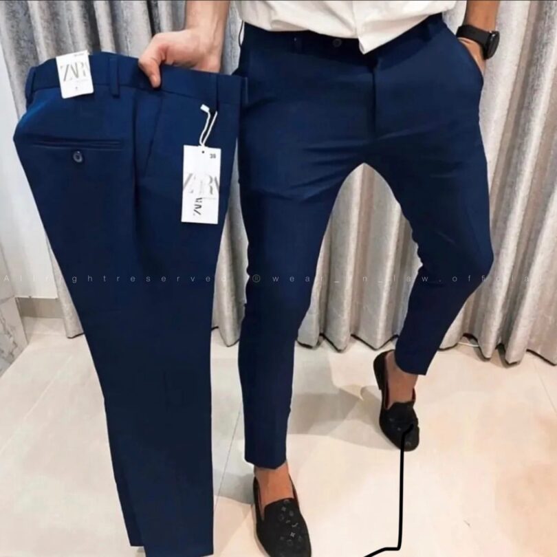 Nevy blue slim fit cotton chino pan