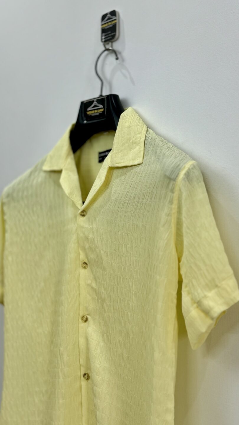Lime Popcorn embossed textured oversize shirt - Image 2
