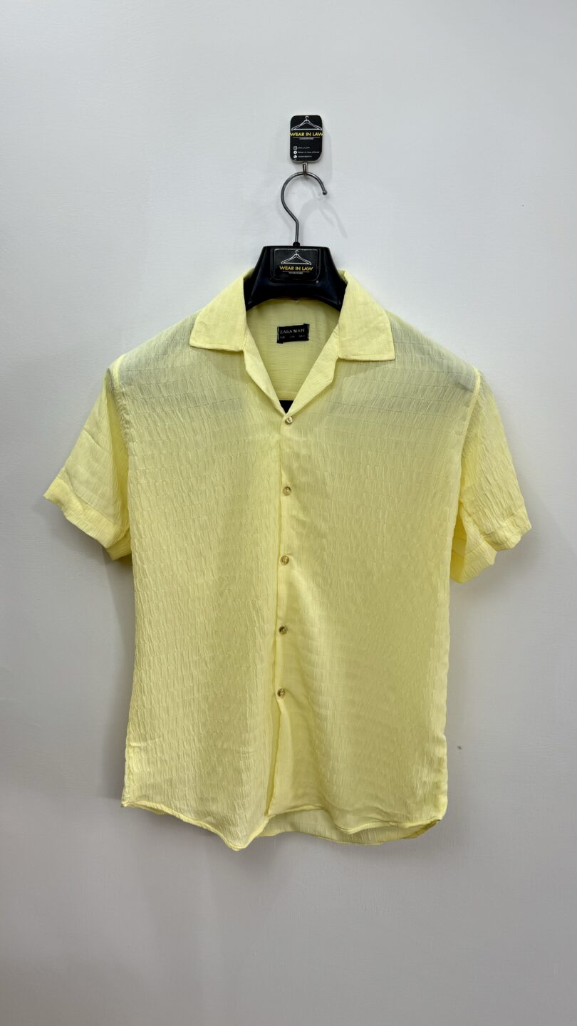 Lime Popcorn embossed textured oversize shirt