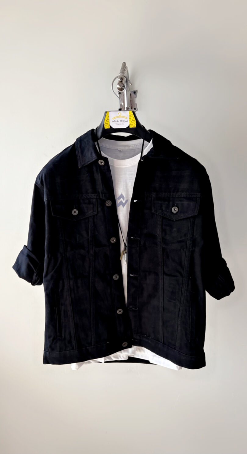 Black denim jacket