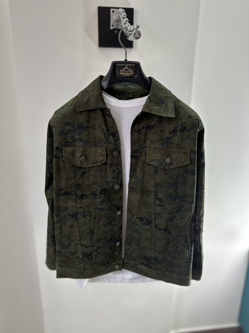 Camo green denim jacket