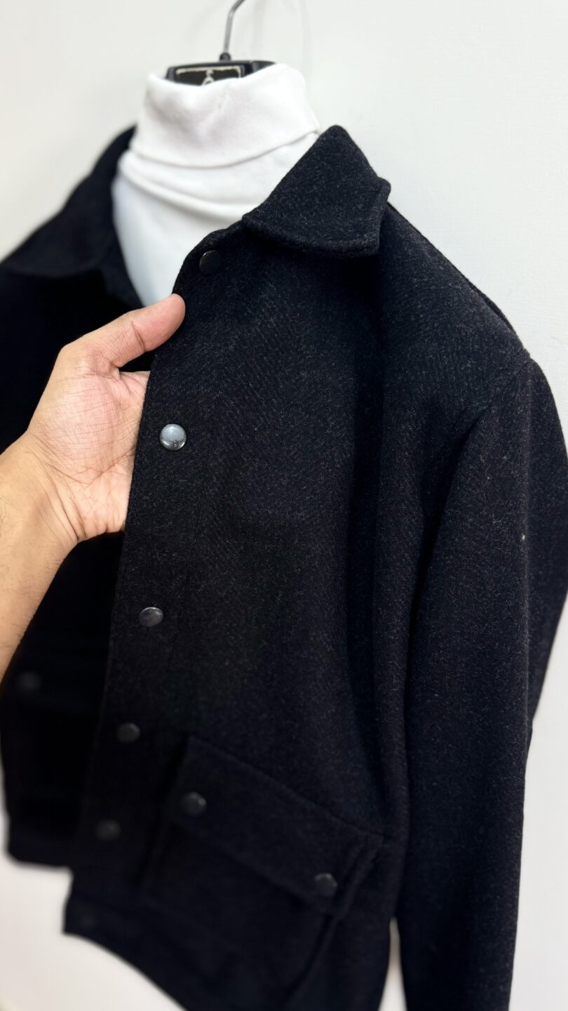 Luxury men’s turkish jacket black - Image 2