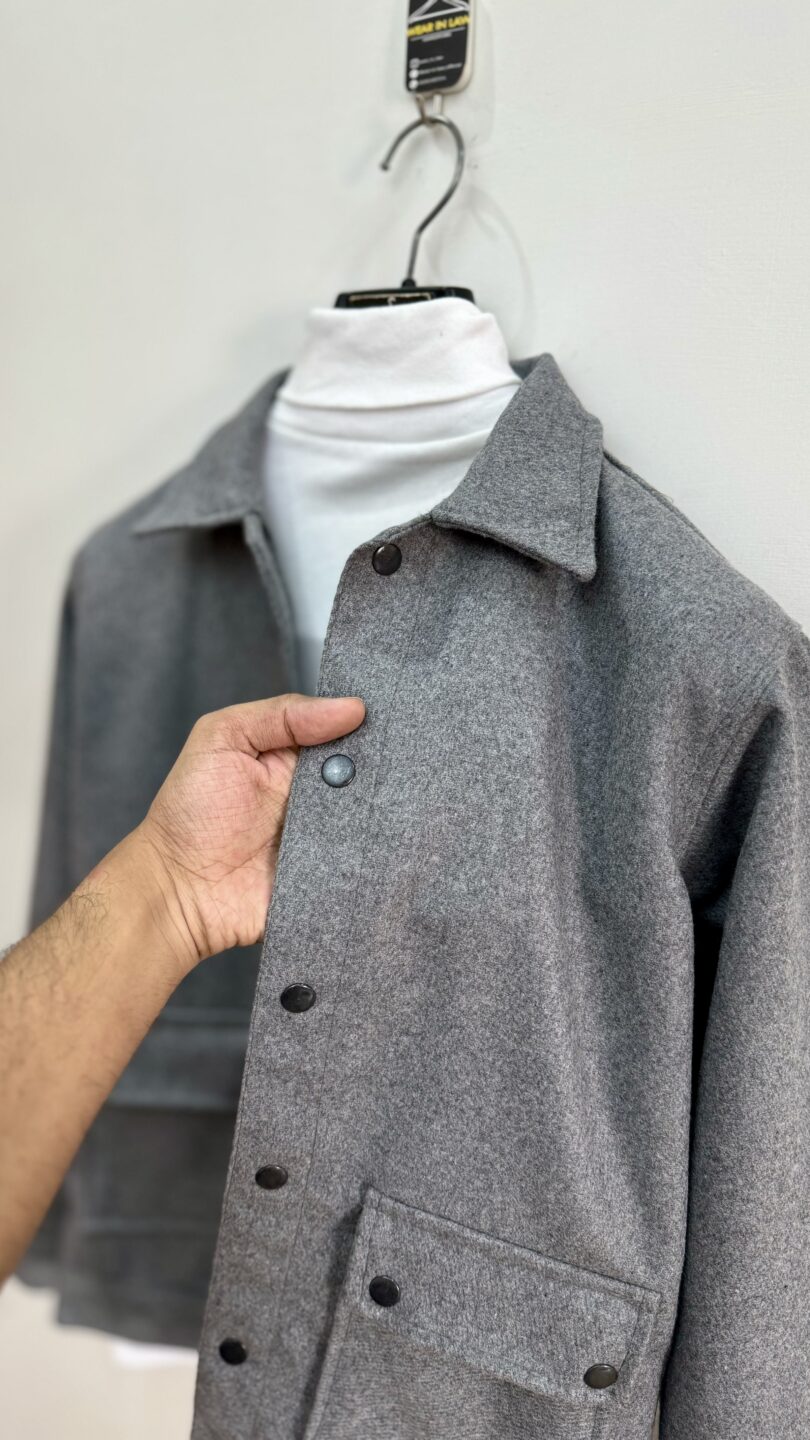 Turkish men’s vool jacket light grey - Image 2