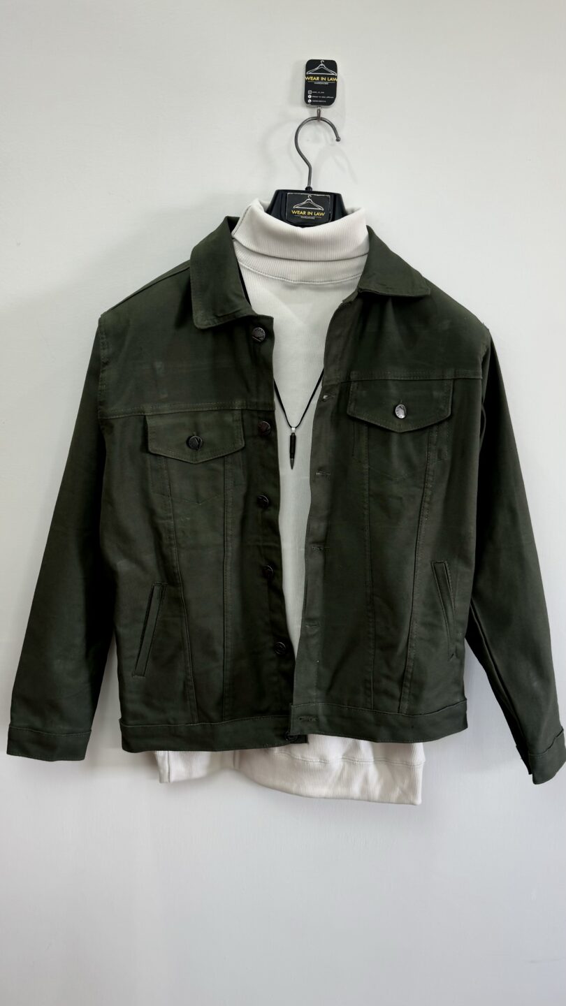Deep olive denim jacket