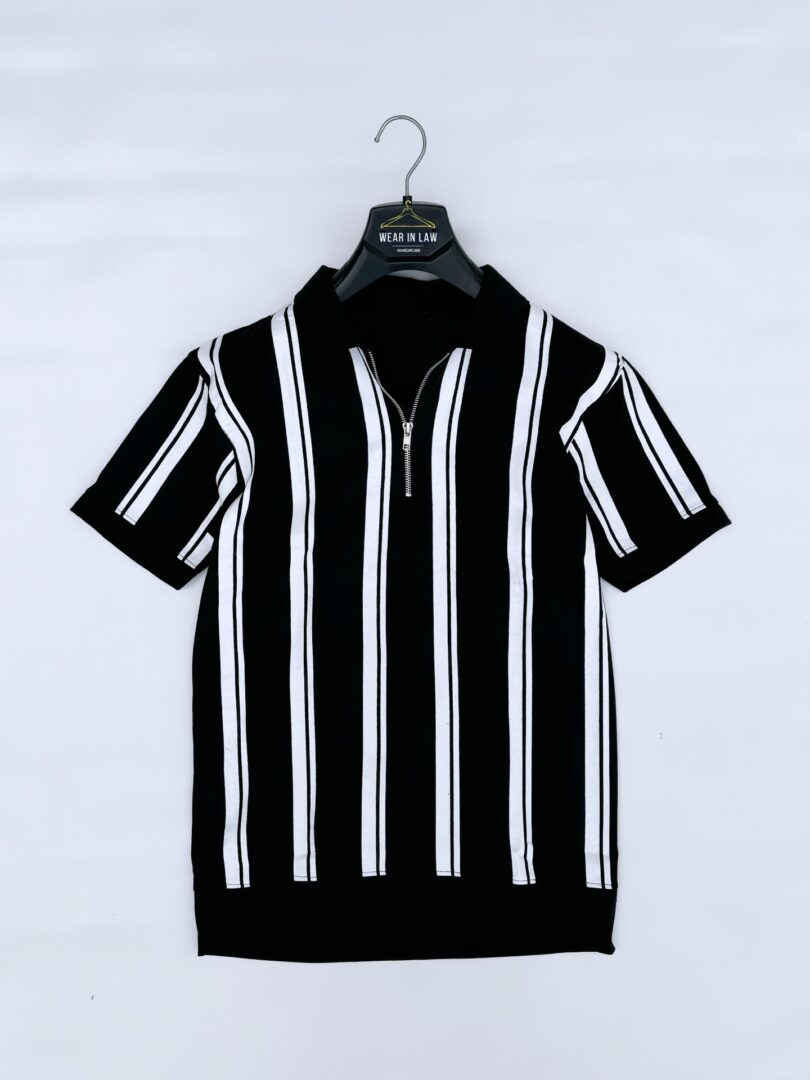 Color block zipper old money tshirt