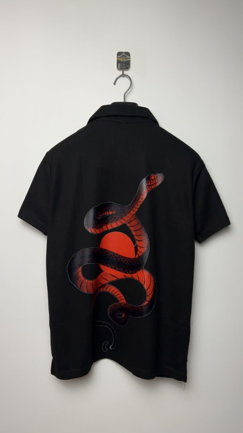 War snake button down short sleeve shirt - Image 3