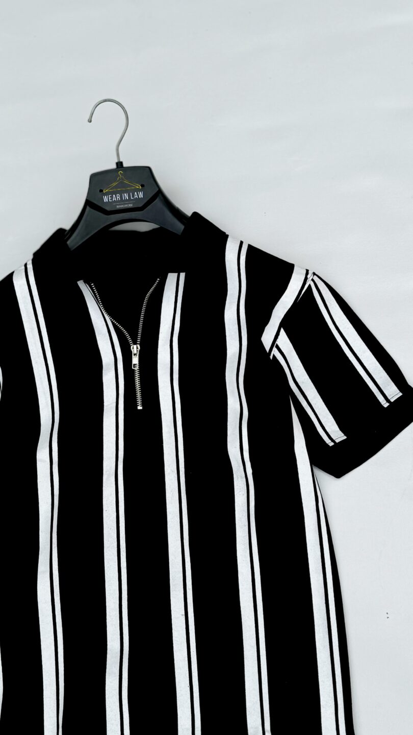 Color block zipper old money tshirt - Image 3