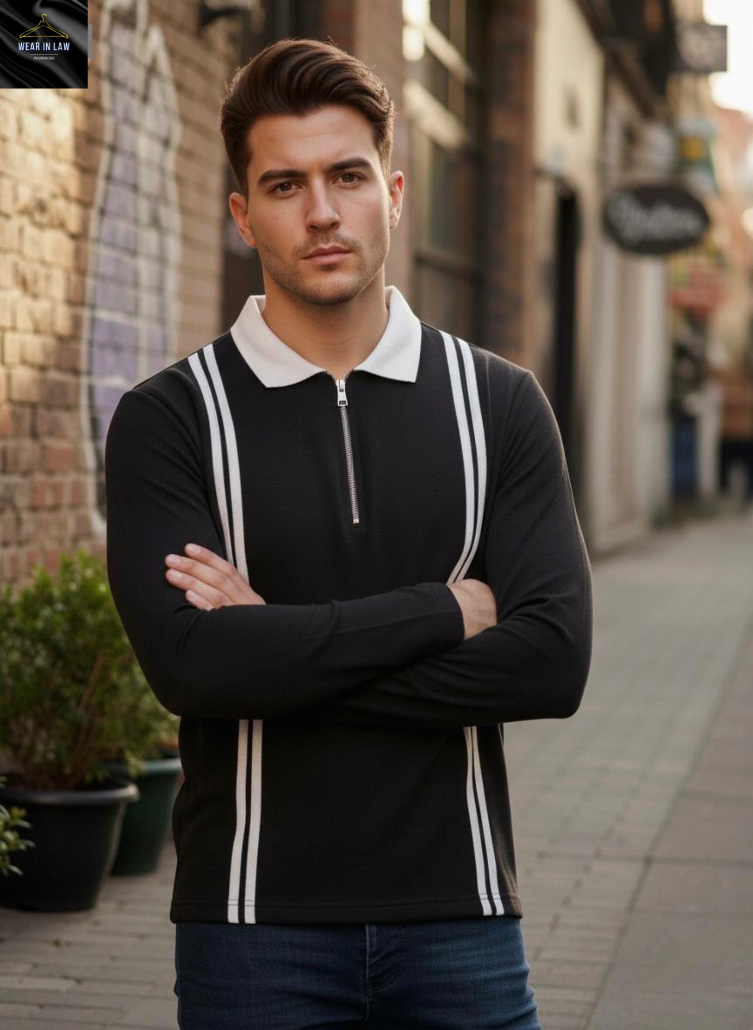 Old Money Strip Sweater Shirts