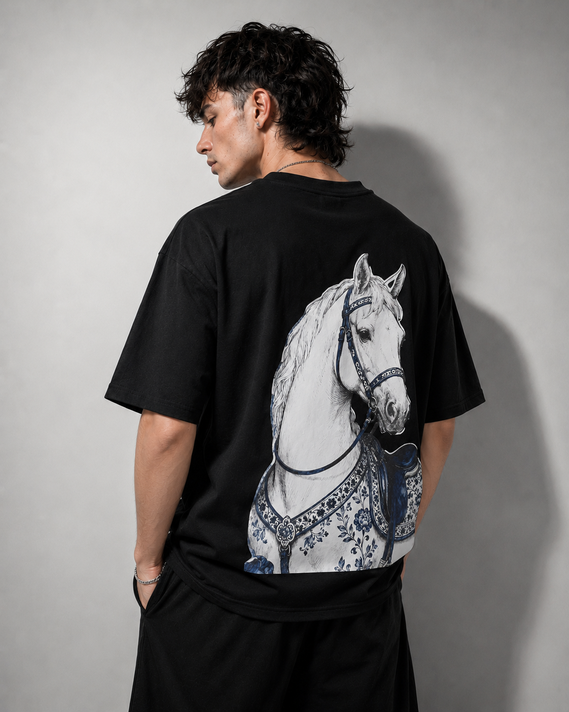 Turkish White horse Oversize Tshirt